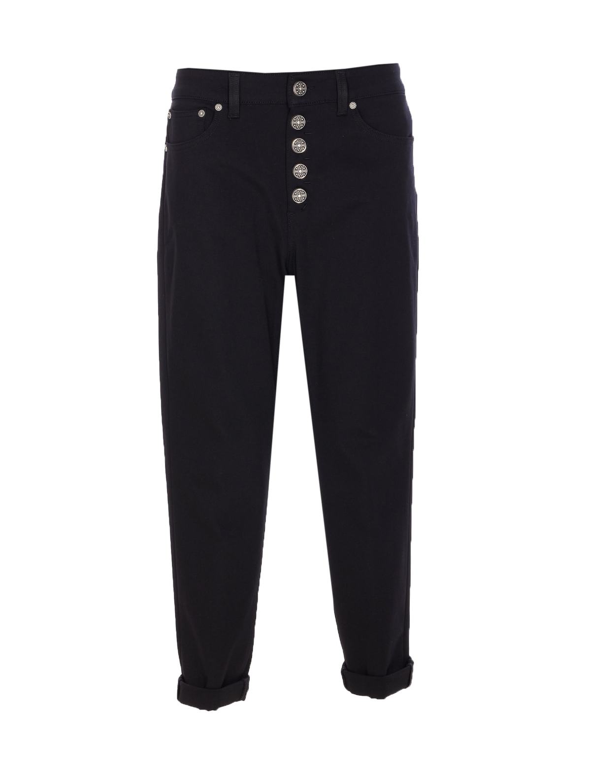 Dondup Koons Jewelled Button Jeans - Black - Image 1 of 4