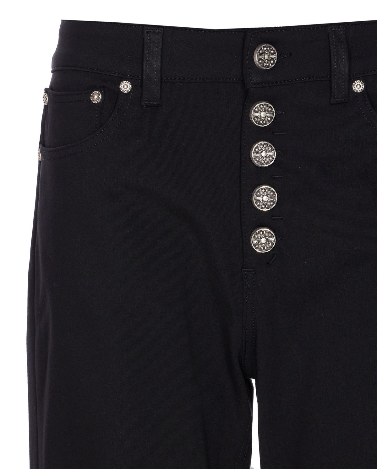 Dondup Koons Jewelled Button Jeans - Black - Image 4 of 4