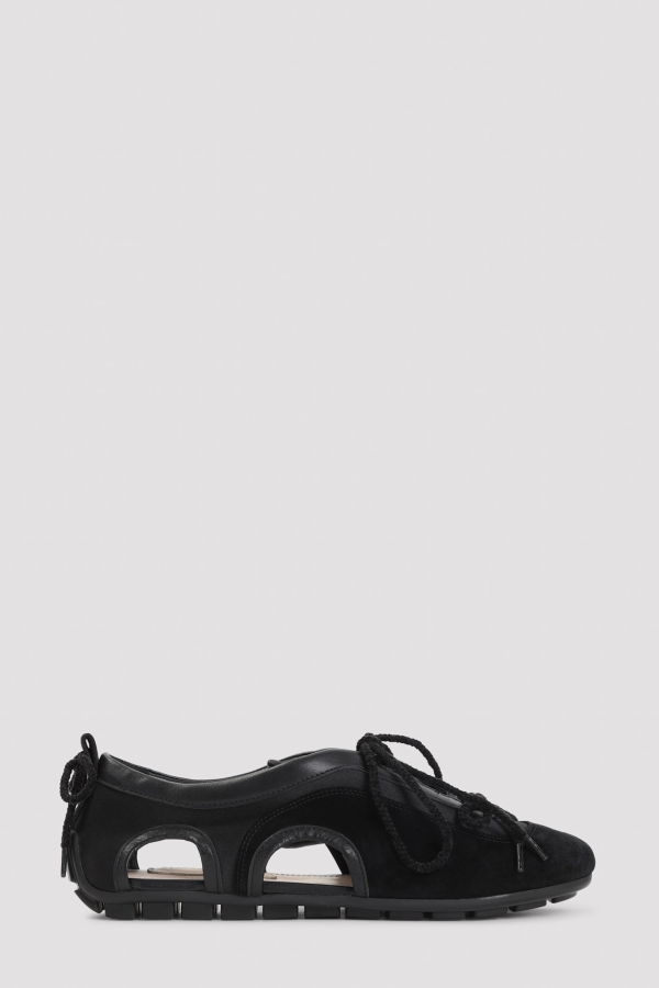 Simone Rocha Cutout Ballerina Grip Trained Sneakers - Black