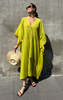 Two Citron v neck caftan - Citron - Thumbnail 3