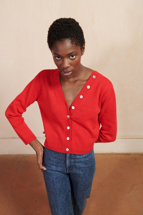 Maria Stanley BUTTON CARDI - Piquillo