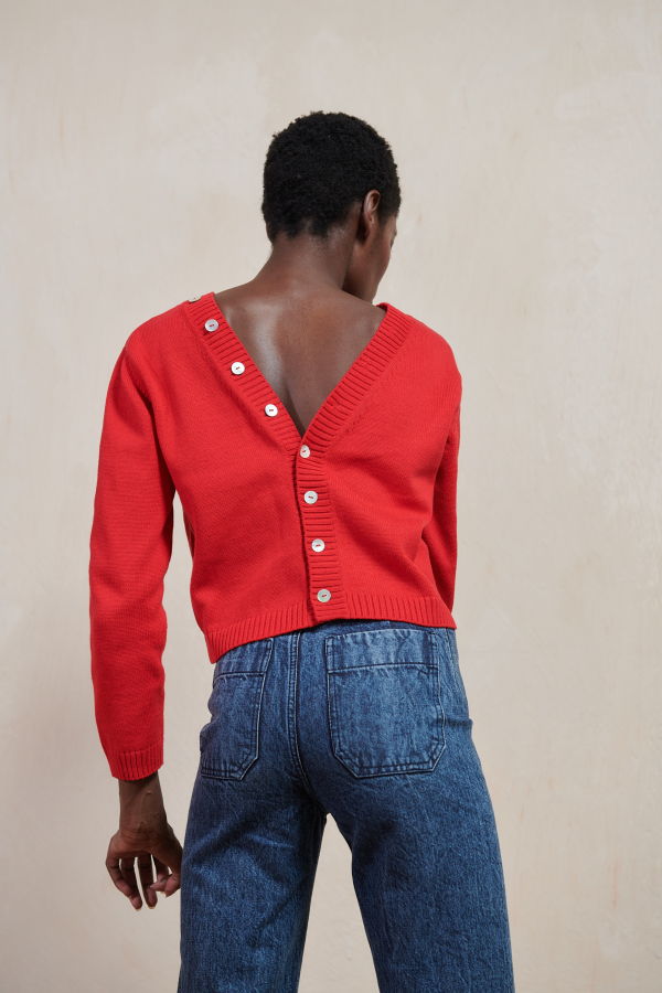 Maria Stanley BUTTON CARDI - Piquillo