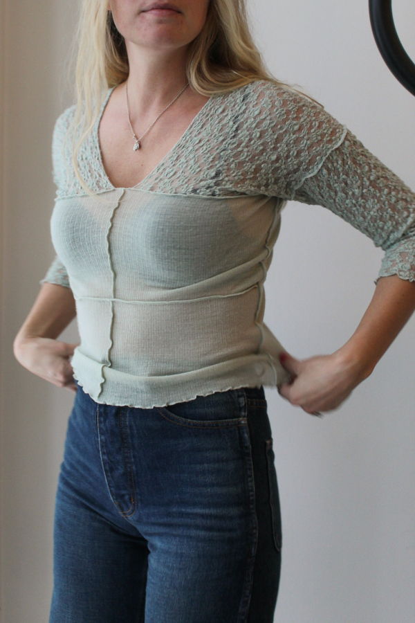 Baserange Nehru Long Sleeve Tee - Conta Green