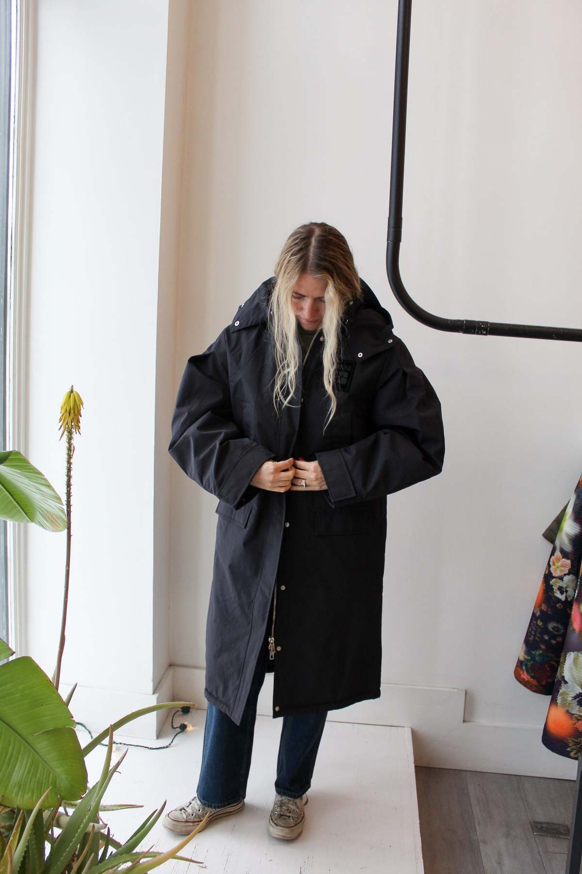 Ganni Ripstop Tri-Layer Parka Coat - Phantom Black - Image 3 of 11