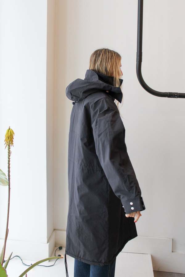 Ganni Ripstop Tri-Layer Parka Coat - Phantom Black
