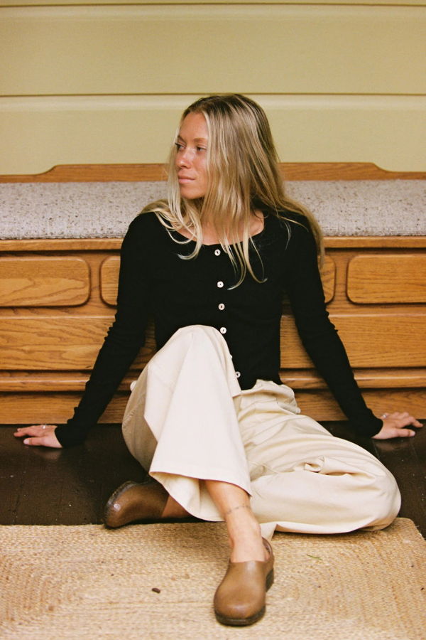 LA RELAXED Organic Rib Cardigan