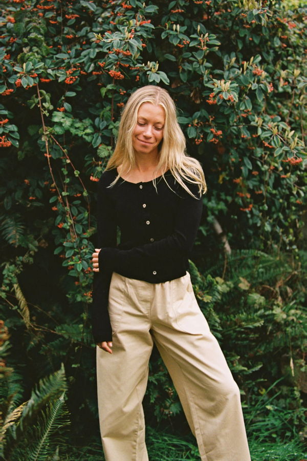 LA RELAXED Organic Rib Cardigan