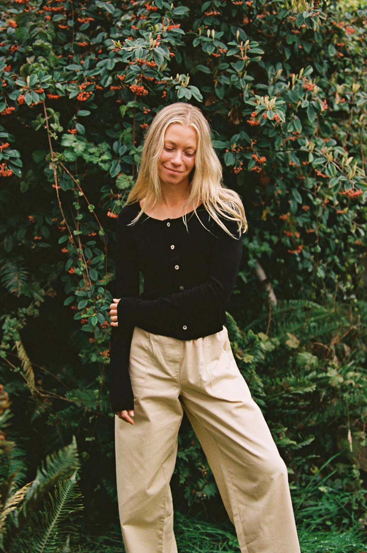 LA RELAXED Organic Rib Cardigan - Image 2 of 3