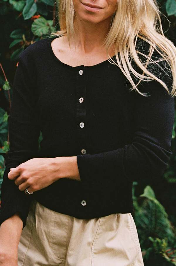 LA RELAXED Organic Rib Cardigan