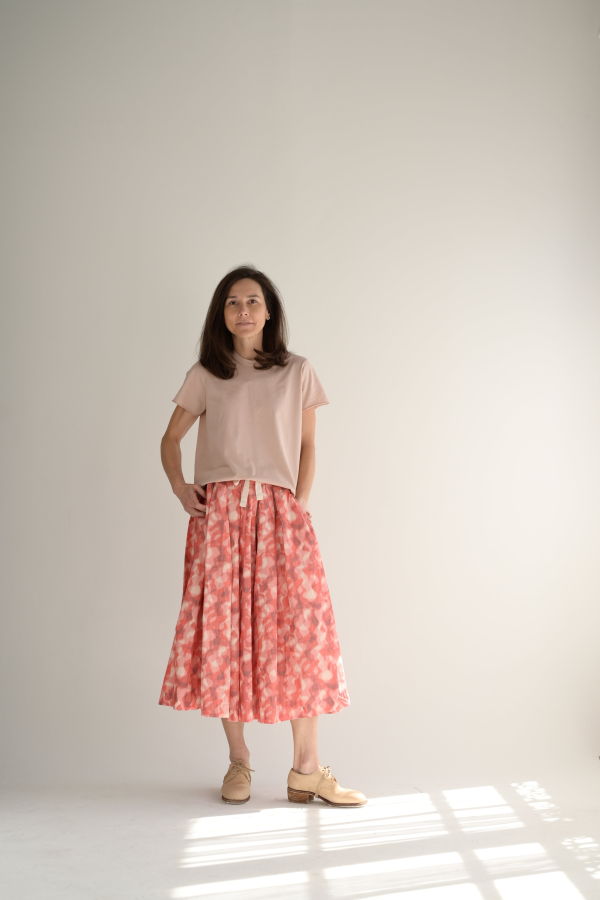 Casey Casey Double Rideaux Skirt - Ikat Coral