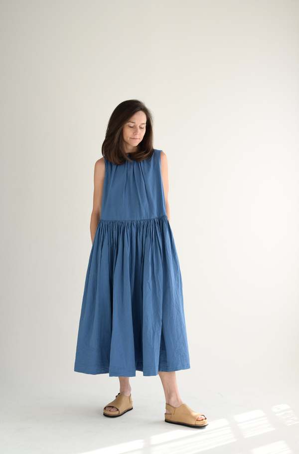 Casey Casey Pomme Ruchee Dress - Medium Blue | Garmentory