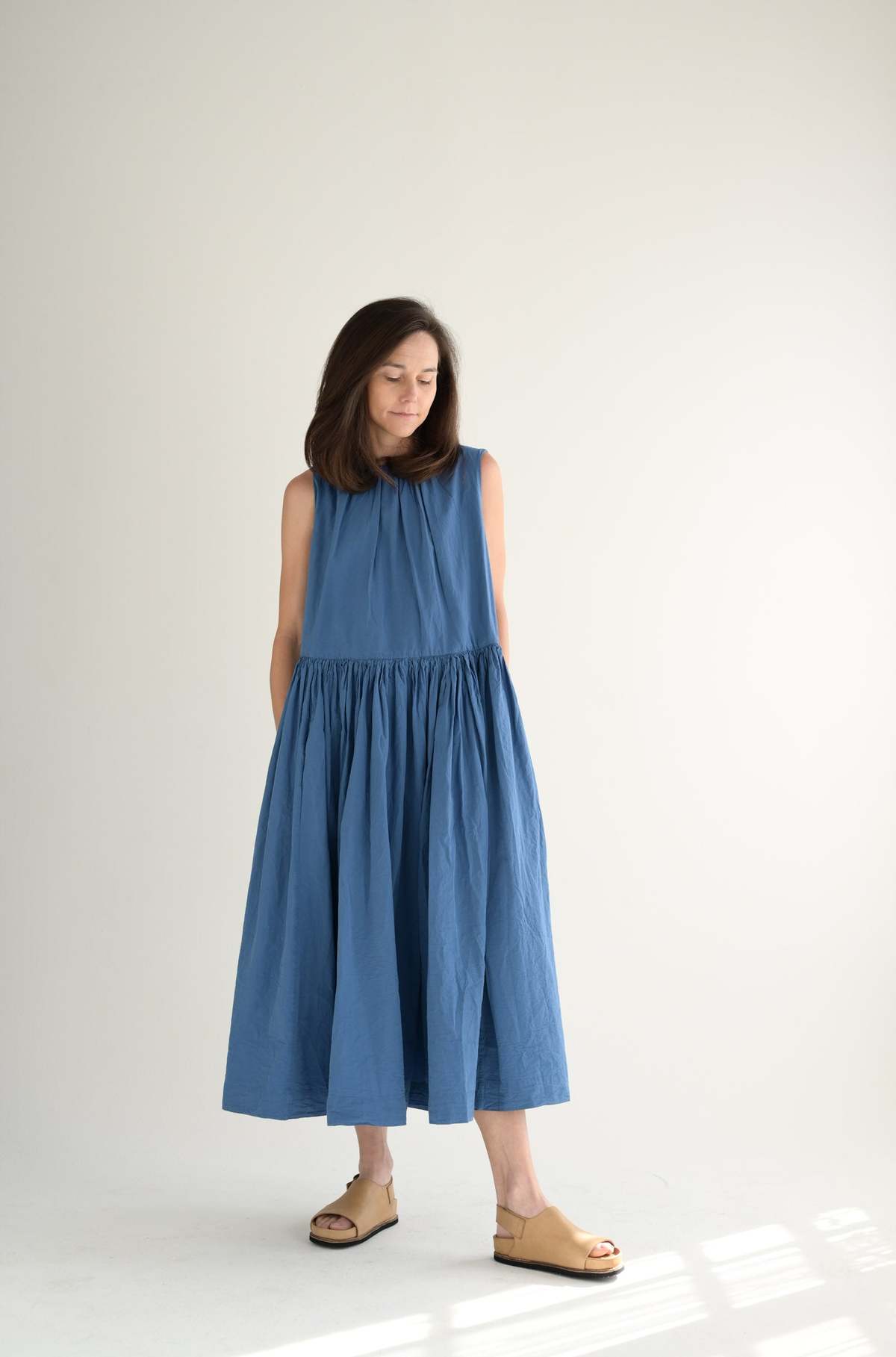 Casey Casey Pomme Ruchee Dress - Medium Blue | Garmentory