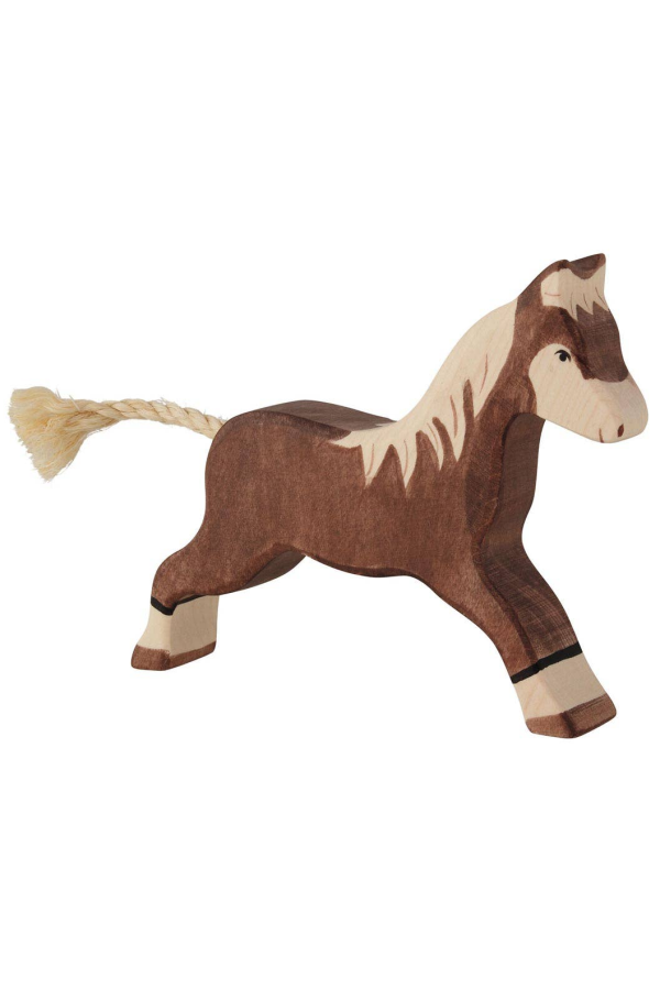 Kids Goki America Horse, Running, Dark Brown Figure