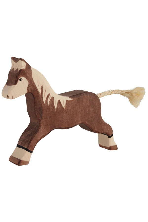 Kids Goki America Horse, Running, Dark Brown Figure