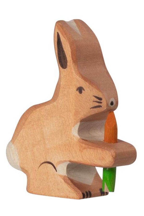 Kids Goki America Rabbit With Carrot Figure