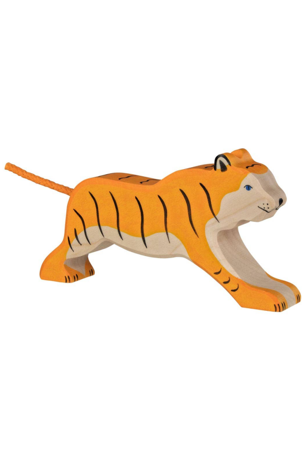 Kids Goki America Tiger, Running Wooden Figure