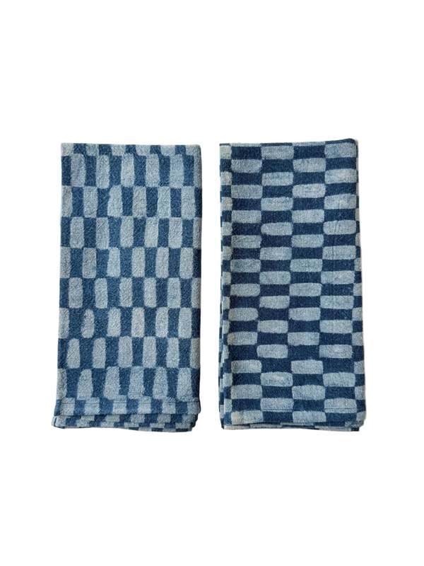 Happy French Gang Indigo Petit Rectangle Napkins - Set of 2 Happy French Gang Indigo Petit Rectangle Napkins - Set of 2