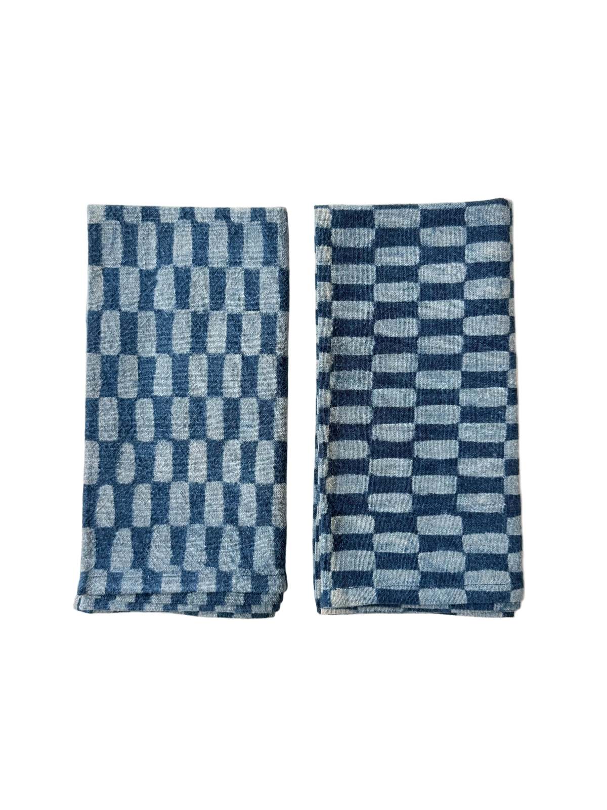 Happy French Gang Indigo Petit Rectangle Napkins - Set of 2 - Image 1 of 2