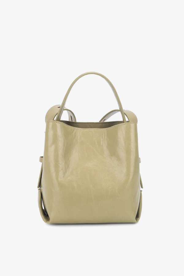 HVISK Molly Glossy Structure Bag - Matcha Green