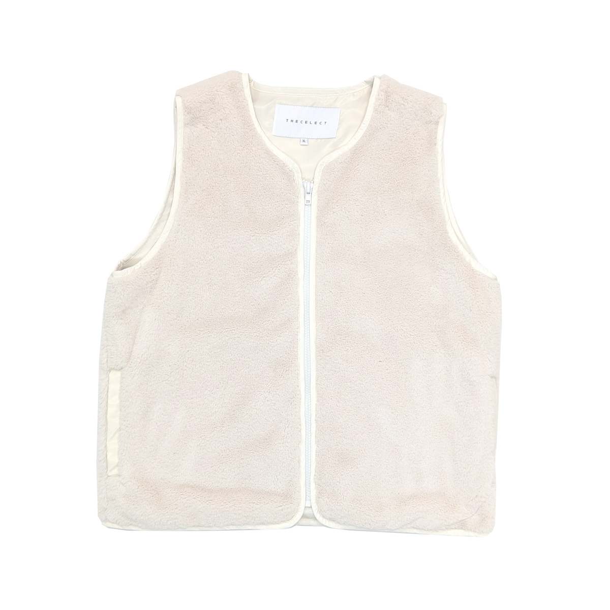 The Celect Fuzzy Vest - Cream - Image 1 of 7