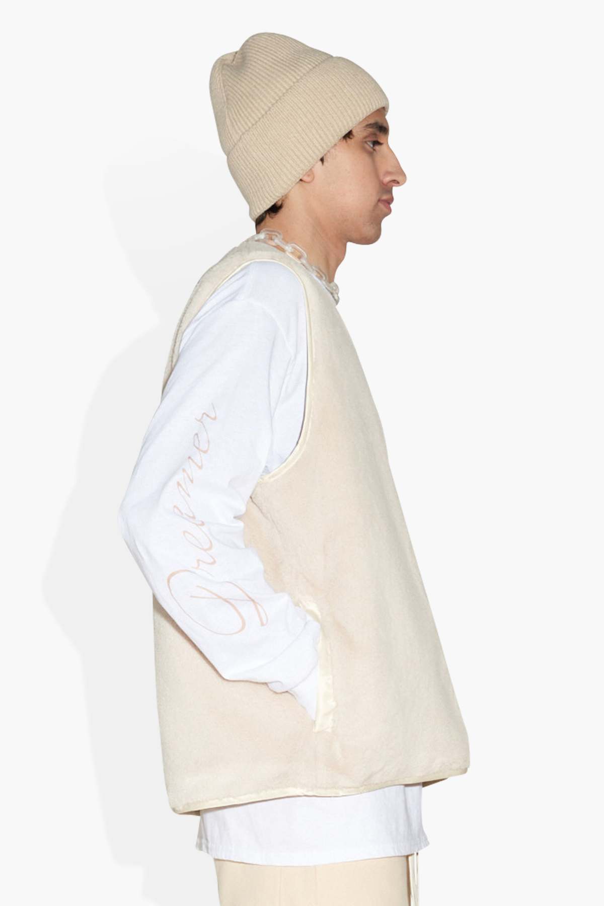 The Celect Fuzzy Vest - Cream - Image 3 of 7