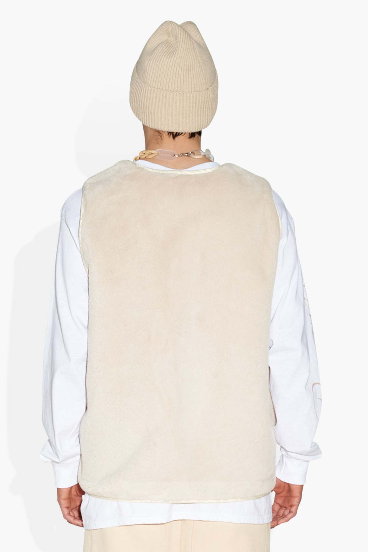 The Celect Fuzzy Vest - Cream - Image 4 of 7