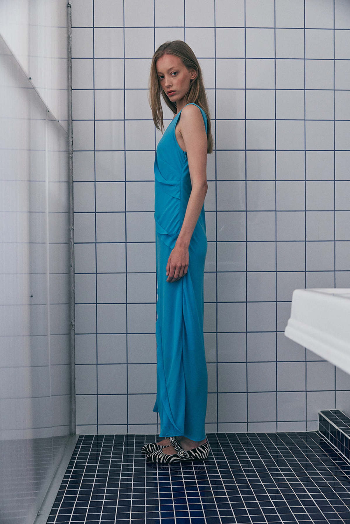 Muse the Label Halo Dress - Turquoise - Image 3 of 5