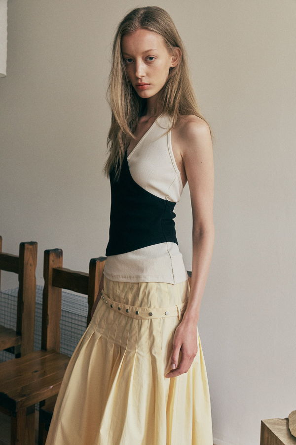 Muse the Label Osa Halter Top - Black/White