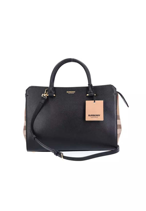 Burberry Banwell Small Leather Tote - Black | Garmentory