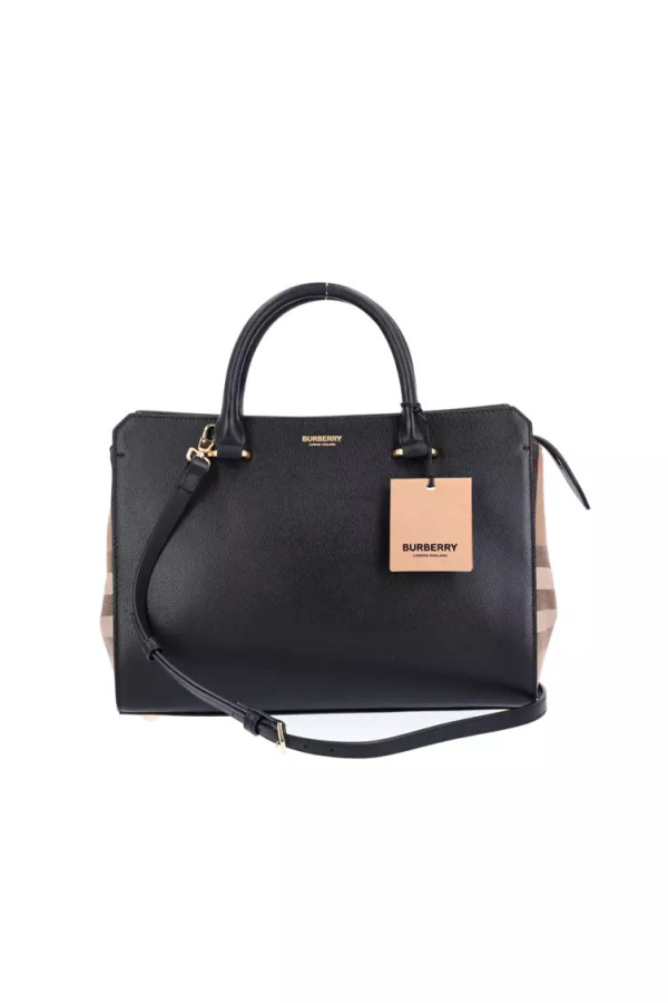 Burberry Banwell Small Leather Tote - Black