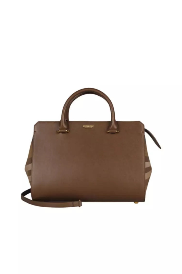 Burberry Banwell Small Leather Tote - Earth
