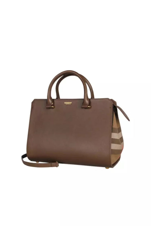Burberry Banwell Small Leather Tote - Earth