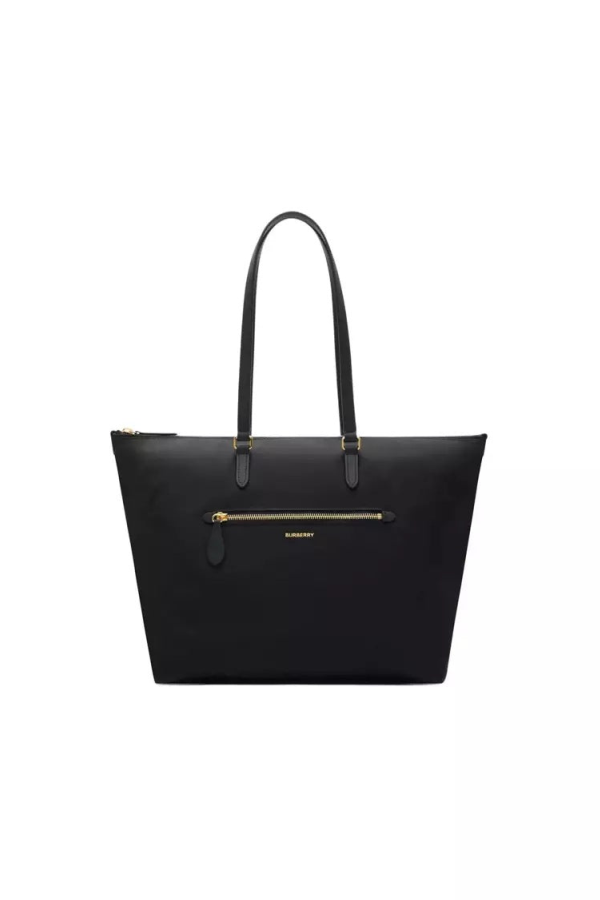 Burberry Large Zip 3D Logo Nylon Tote - Black