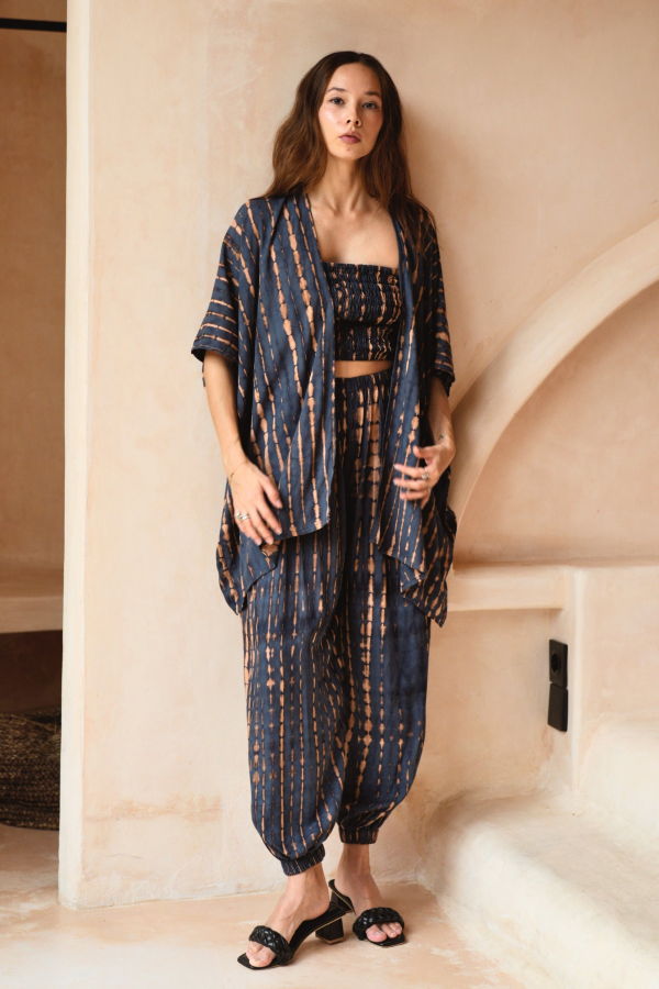 Pink Haley Angela Short Kimono Duster