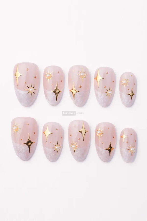 The Only Nails Celestial Short Almond Press-On Nail Set