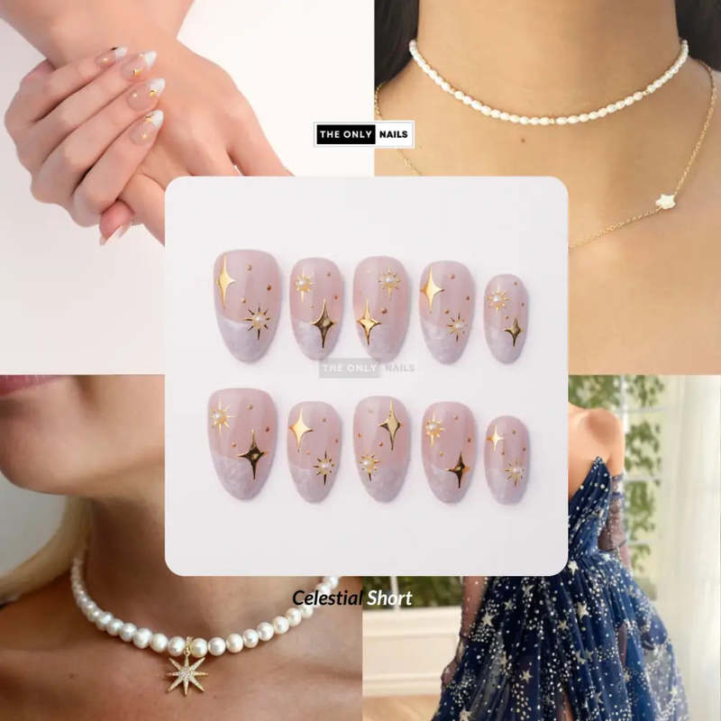 The Only Nails Celestial Short Almond Press-On Nail Set