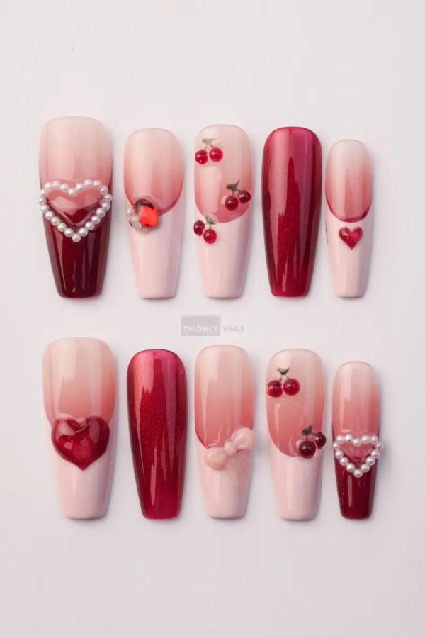 The Only Nails Cherry Kissed Press-On Nails