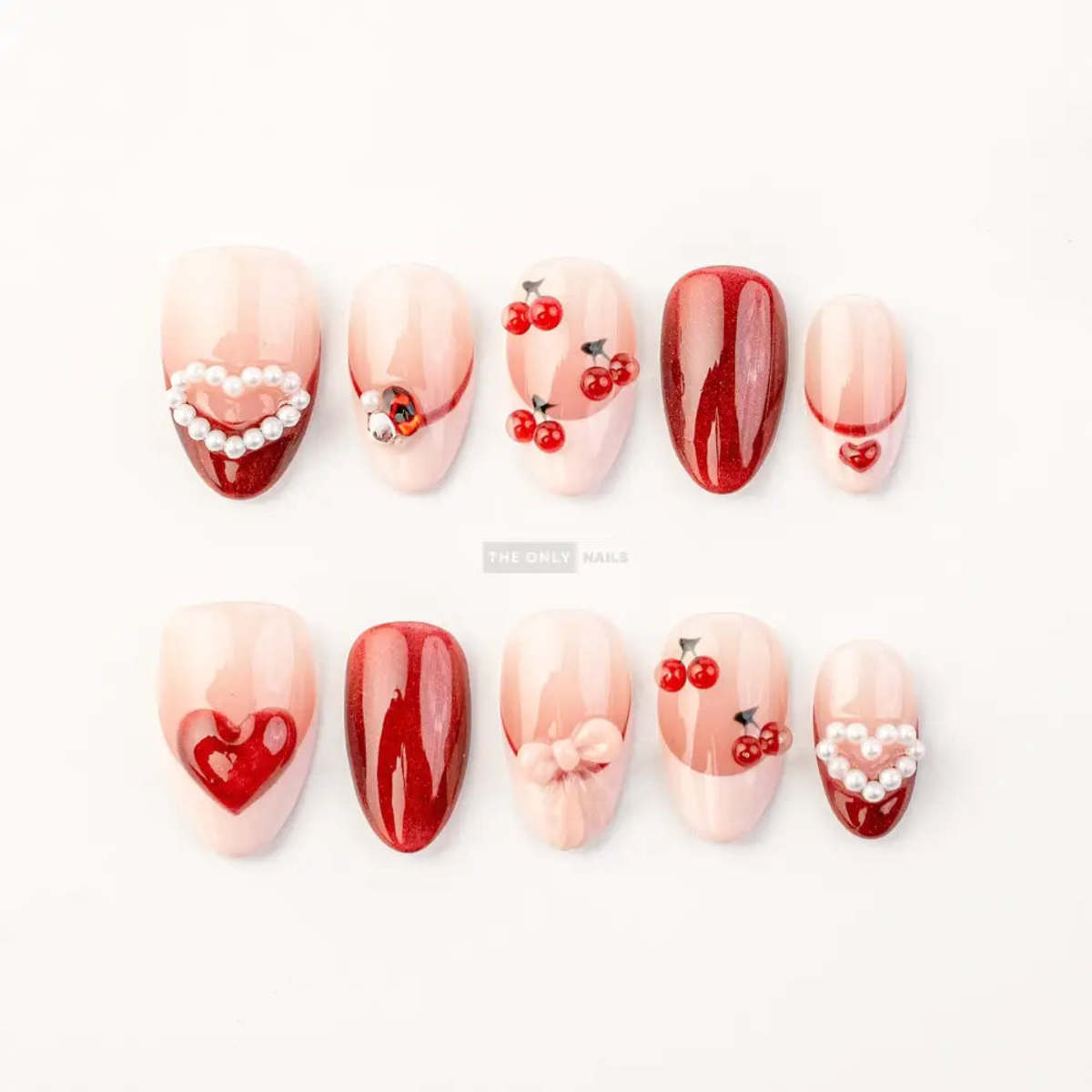 The Only Nails Cherry Kissed Short Almond Press-On Nails - Image 2 of 8