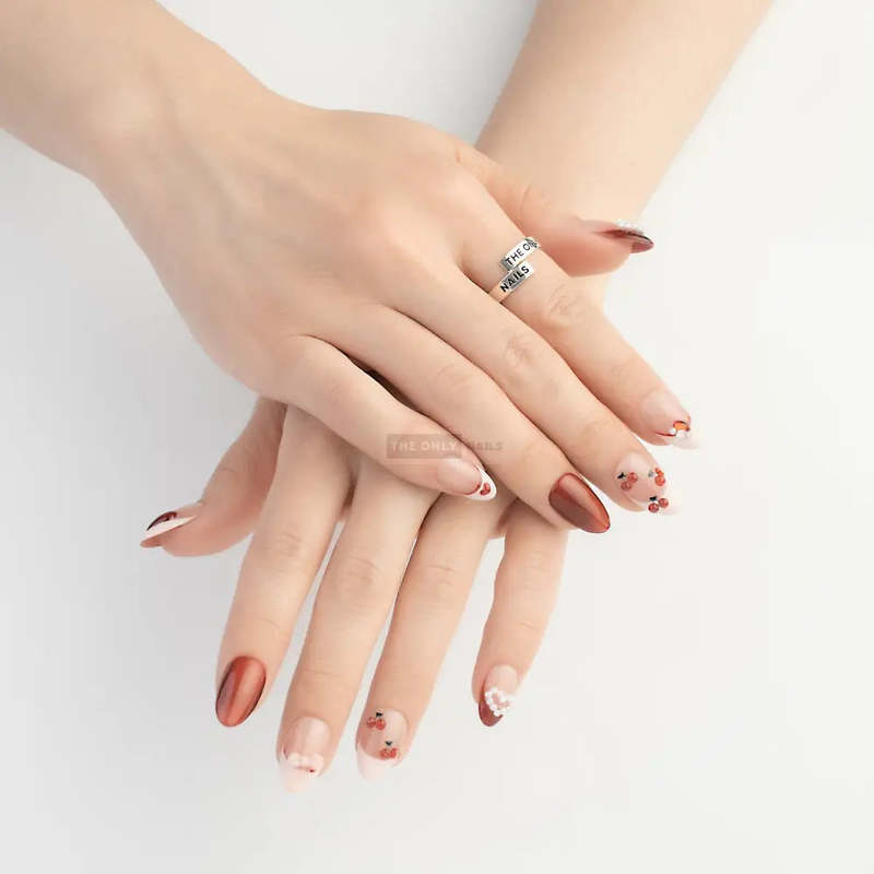 The Only Nails Cherry Kissed Short Almond Press-On Nails