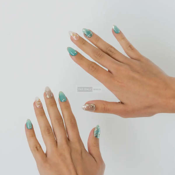 The Only Nails Jade Bloom Short Almond Press-On Nails