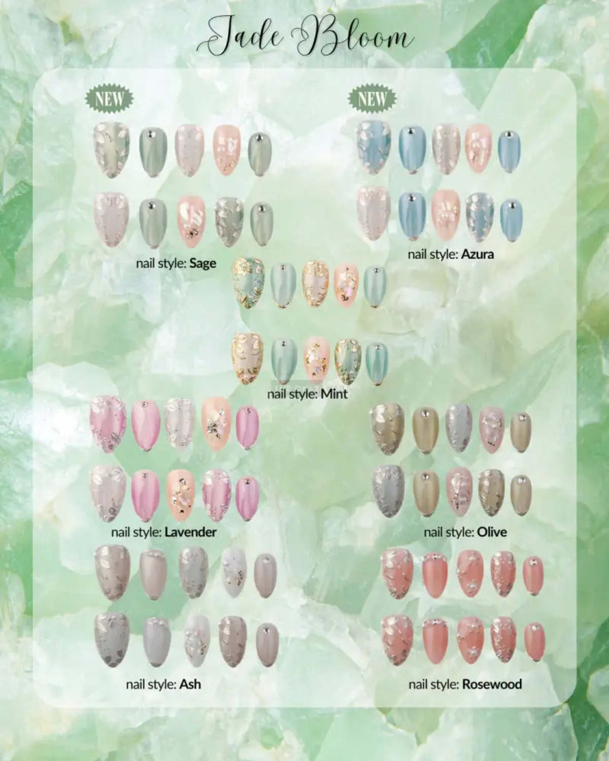 The Only Nails Jade Bloom Short Almond Press-On Nails - Image 8 of 11