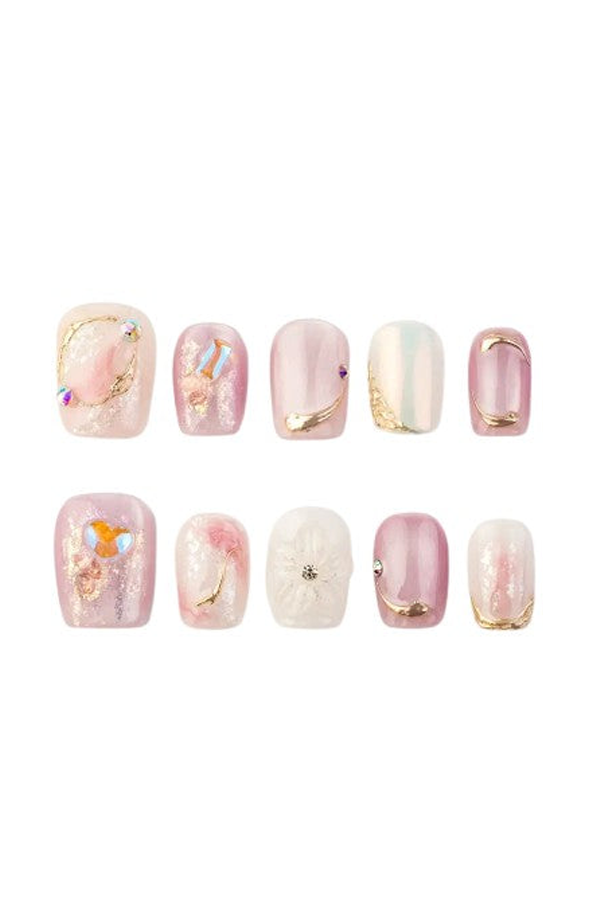 The Only Nails Opal Elegance Short Square Press-On Nails