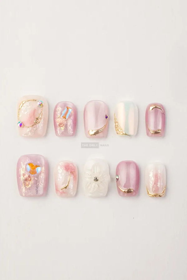 The Only Nails Opal Elegance Short Square Press-On Nails