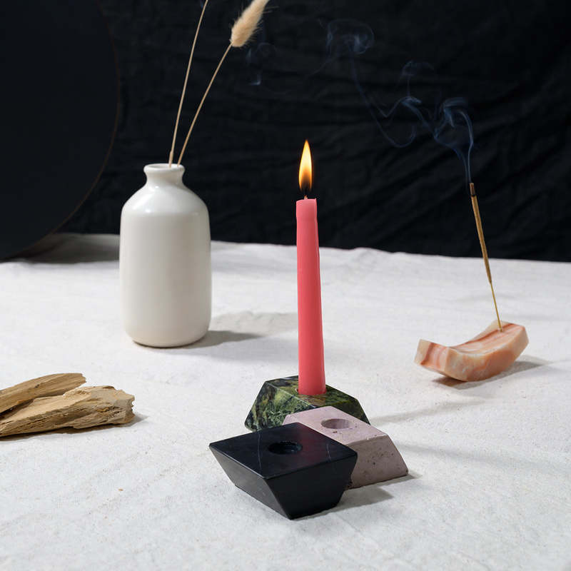 Dar Proyectos Triangle Gemstone Puzzle 3-Piece Candelabra