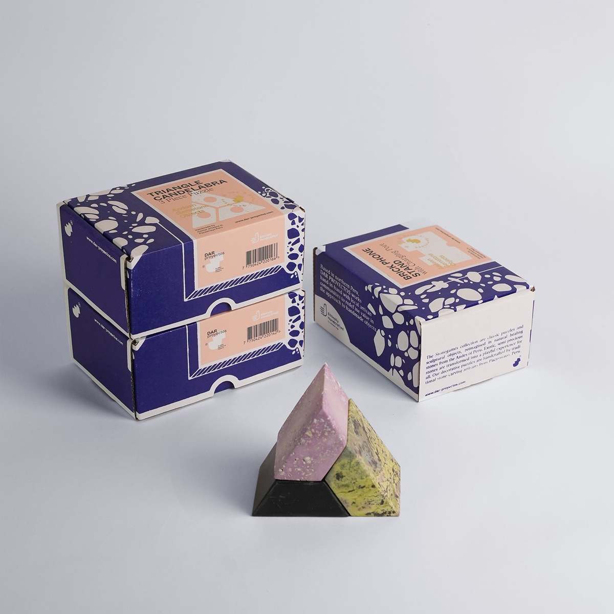 Dar Proyectos Triangle Gemstone Puzzle 3-Piece Candelabra - Image 5 of 10