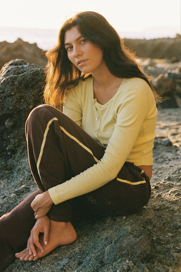 LA RELAXED Linen Track Pant - Espresso