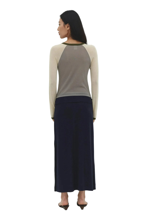 Find Me Now Sori Foldover Maxi Skirt - Navy
