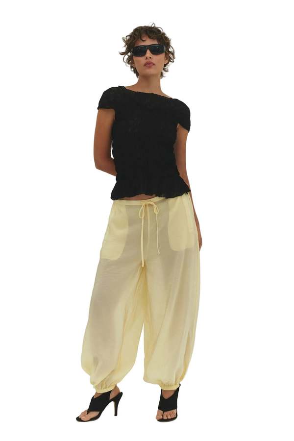 Find Me Now Zora Voile Balloon Pant - Butter