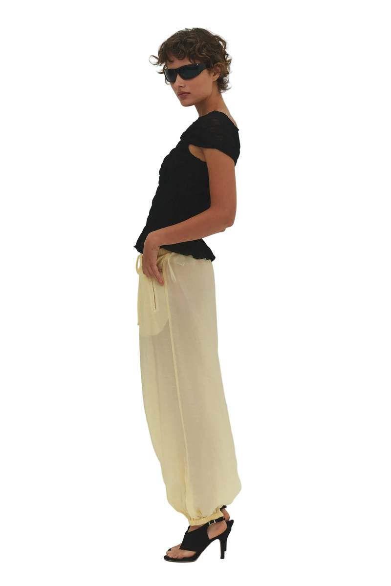 Find Me Now Zora Voile Balloon Pant - Butter