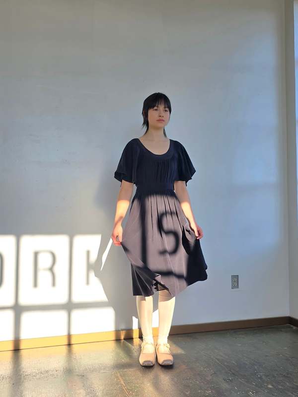Vintage Barneys NY 2000s Black Silk Dress